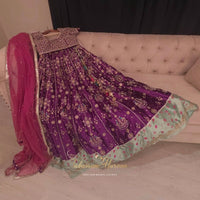 Purple Sheesha Silk Lehenga