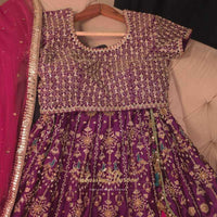 Purple Sheesha Silk Lehenga