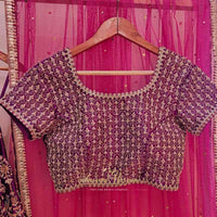Purple Sheesha Silk Lehenga