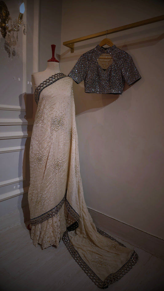 Velvet & Swarovski Ensemble saree