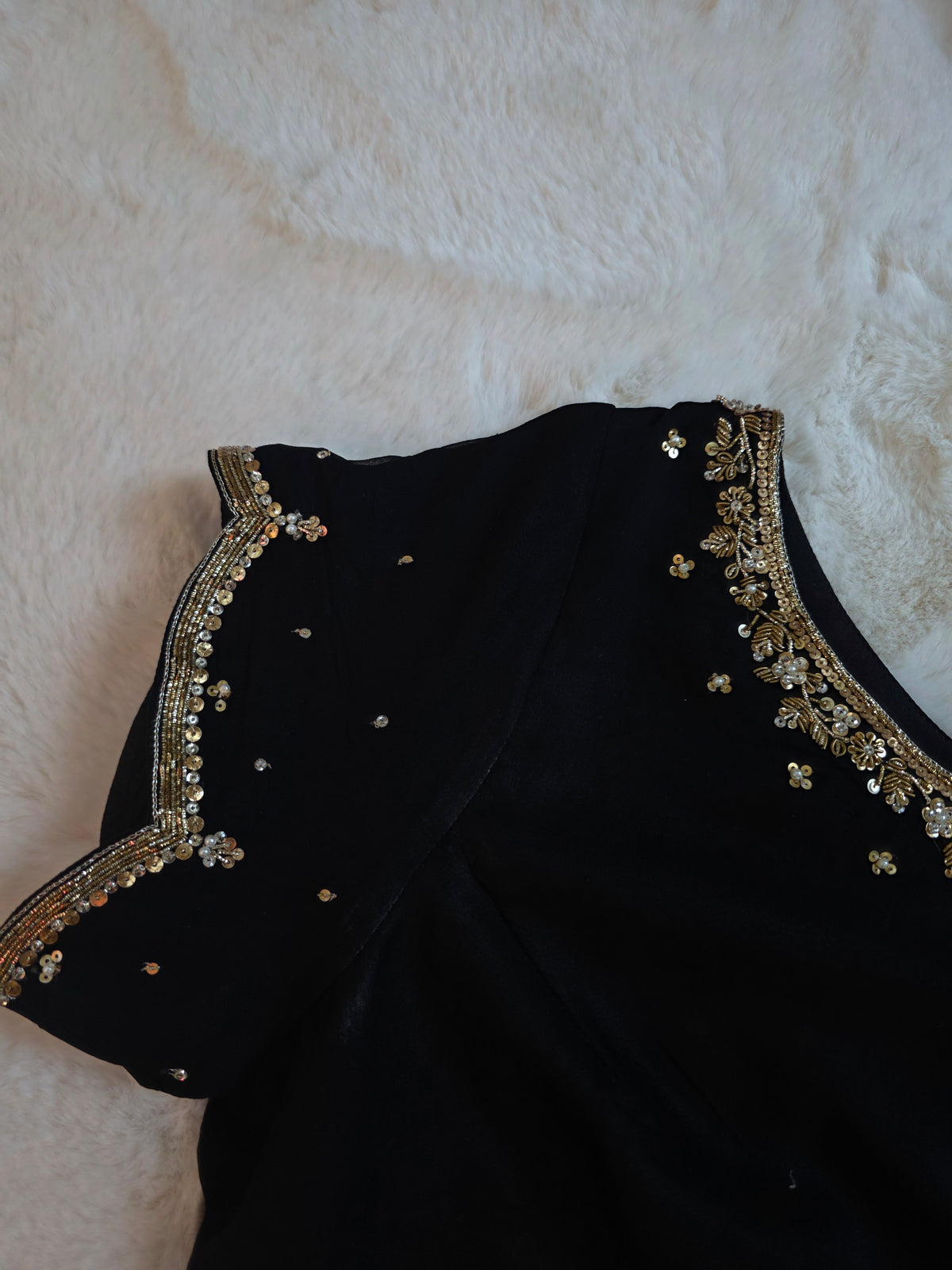 Black chiffom saree
