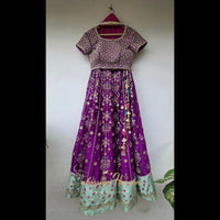 Purple Sheesha Silk Lehenga