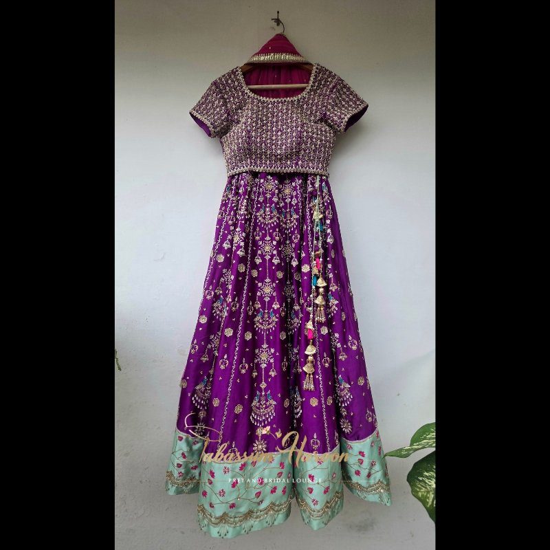 Purple Sheesha Silk Lehenga