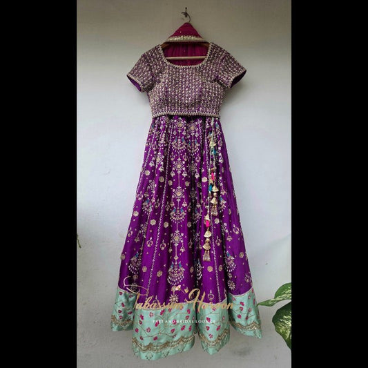Purple Sheesha Silk Lehenga