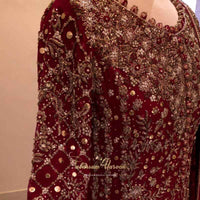 Deep Blood Red Bridal Gown