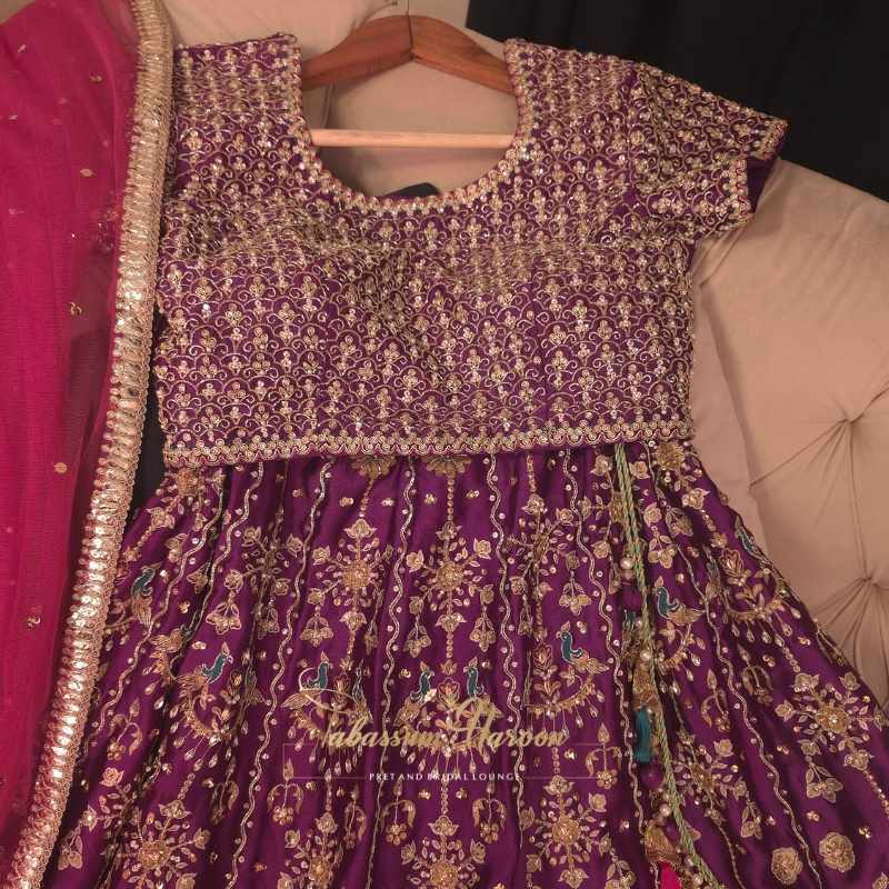 Purple Sheesha Silk Lehenga