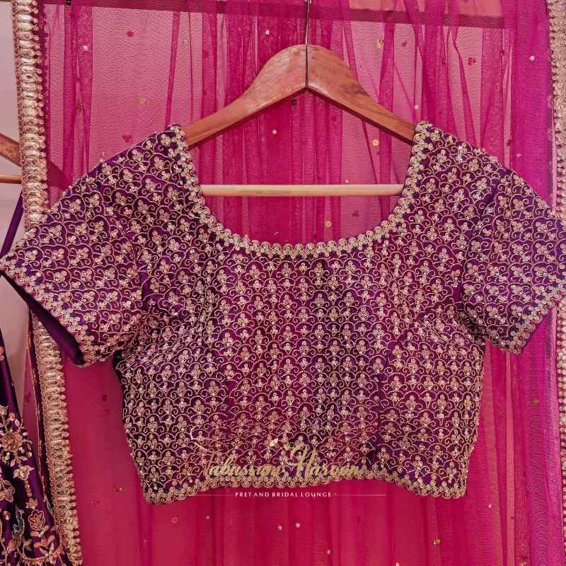 Purple Sheesha Silk Lehenga