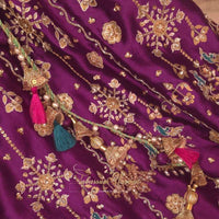 Purple Sheesha Silk Lehenga
