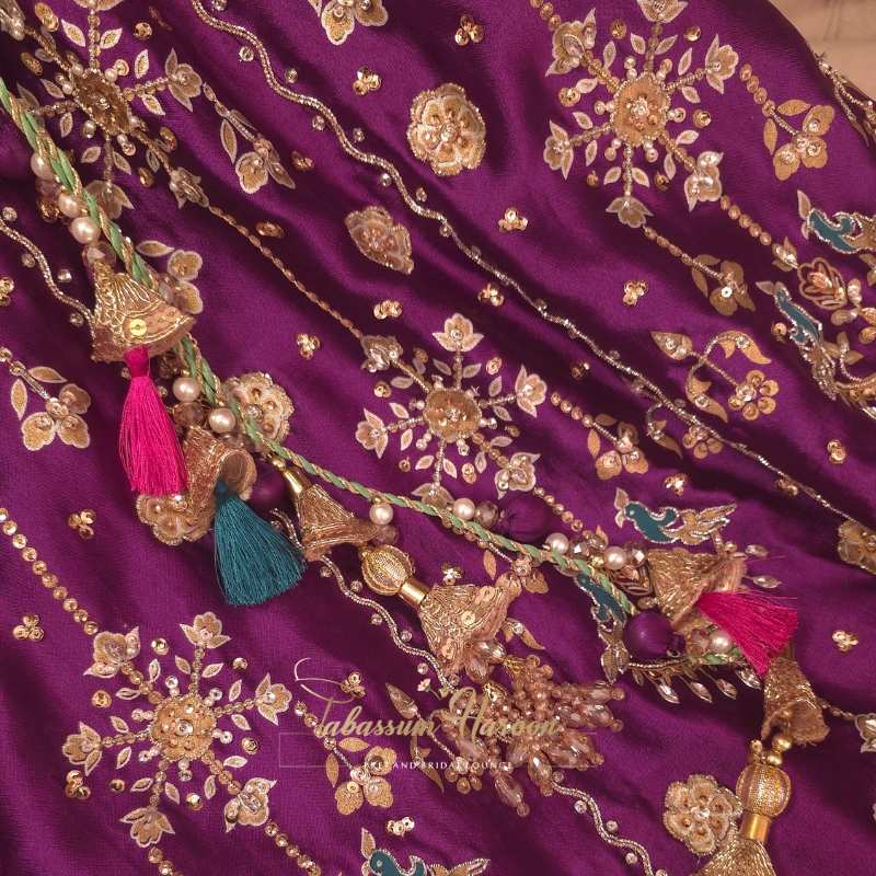 Purple Sheesha Silk Lehenga